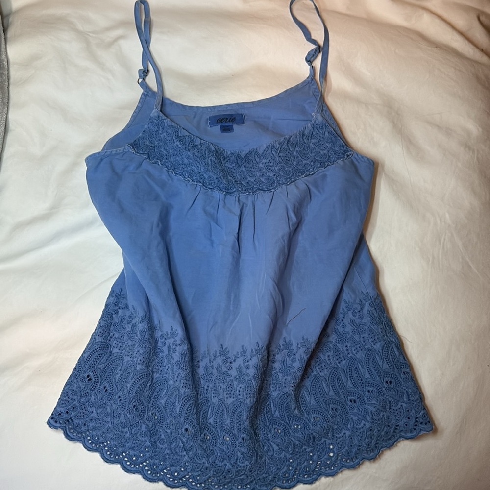 Aerie Blue Embellished Camisole Top